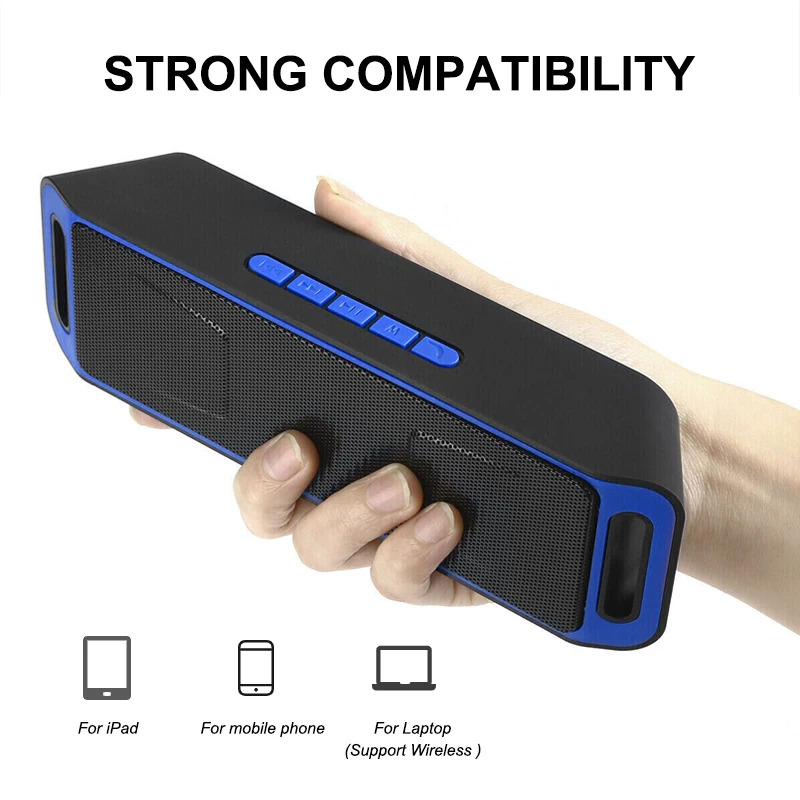 Mini Portable Bluetooth Wireless Mini Speaker Amplifier Stereo Subwoofer Speaker Built-in Mic USB Rechargeable