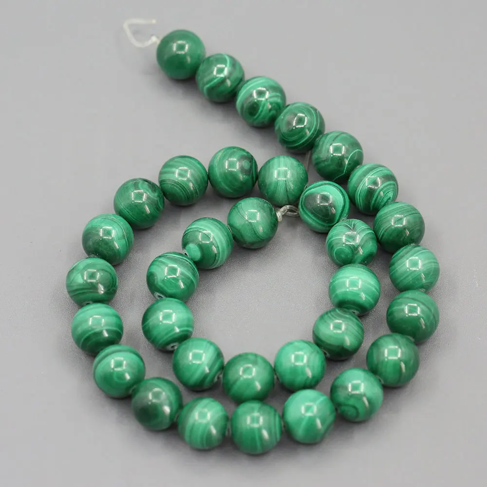 

APDGG 12mm Natural Green Malachite Round Beads Genuine Malachite Gemstone 15.5" Strand Jewelry Making DIY