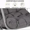 Hanging Egg Swing Chair with Stand, Patio Wicker Hammock Egg Swing with Cushion for Bedroom Garden Indoor Outdoor (Gray) 6