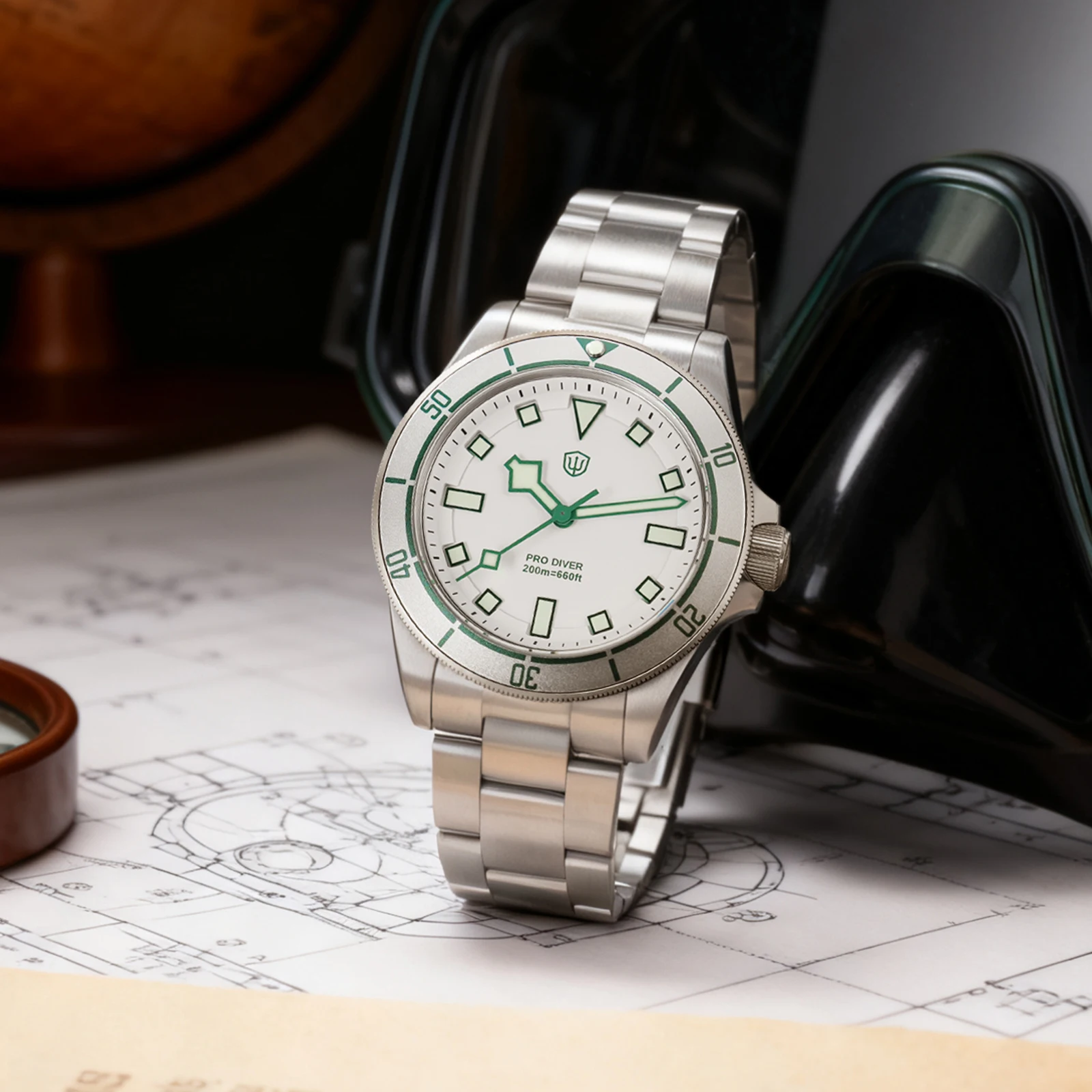 Watchdives WD1969 PRO Orologio al quarzo da uomo Cristallo di zaffiro Luminoso impermeabile VH31Sweep Secondi Movimento Orologi in acciaio inossidabile - immagine 4