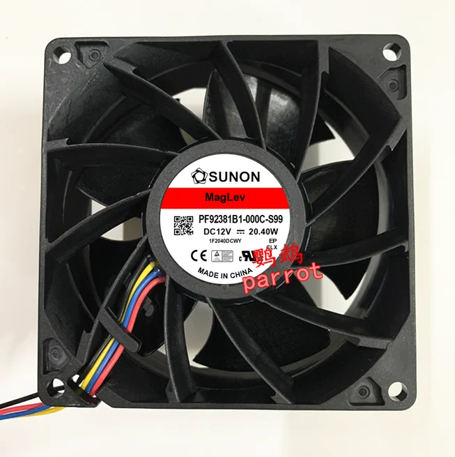 sunon-pf92381b1-000c-s99-dc-12v-2040w-92x92x38mm-4-wire-server-cooling-fan