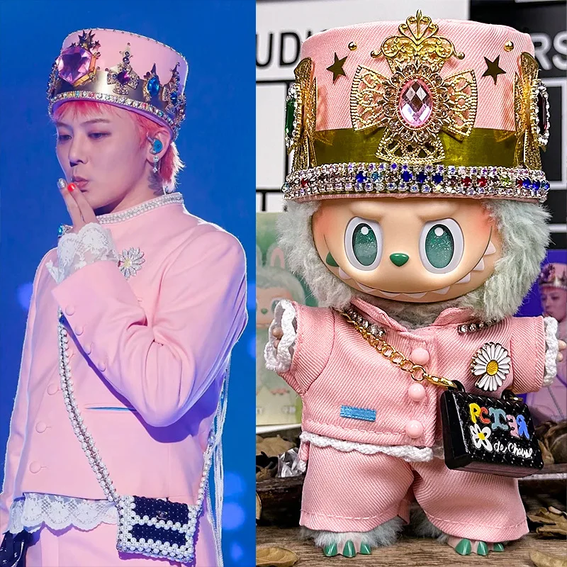 For 17cm Labubu Clothing Korean Idol GD Same Collection Set 3.0 Labubu Clothes Outfit Headscarf Glasses Bag DIY Doll Accessories 5