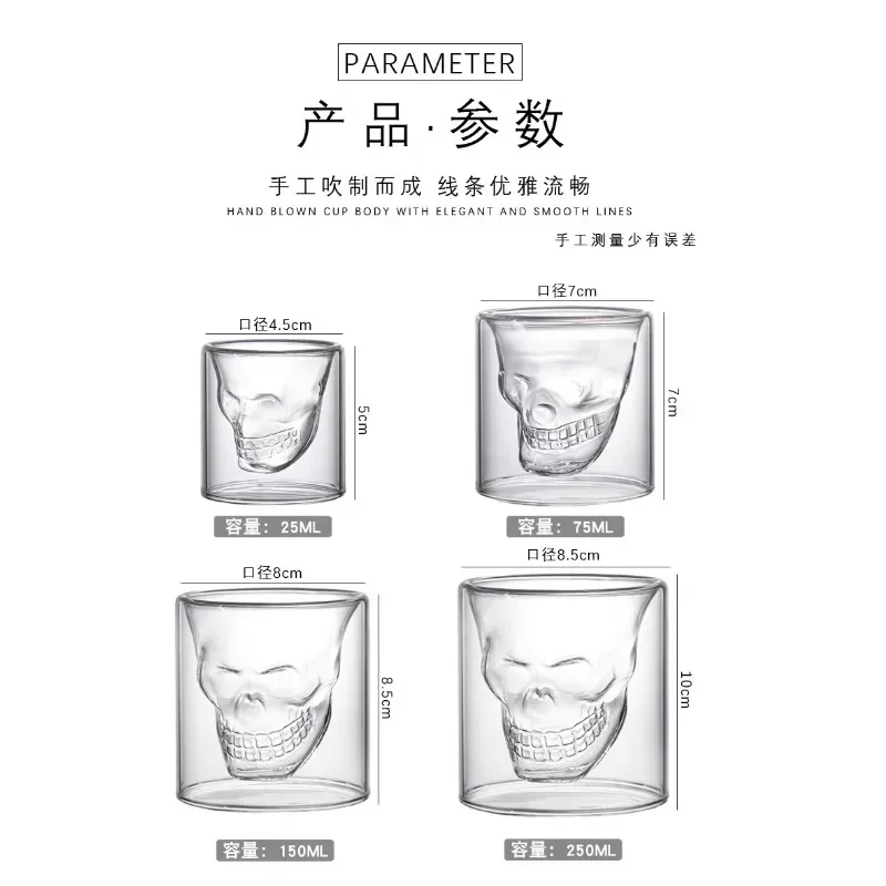 Wine Cup Glasses Crystal Cocktail Glasses Whisky Beer Drinkware Coffee Mugs Double Bottom Mug Glass Drinkware