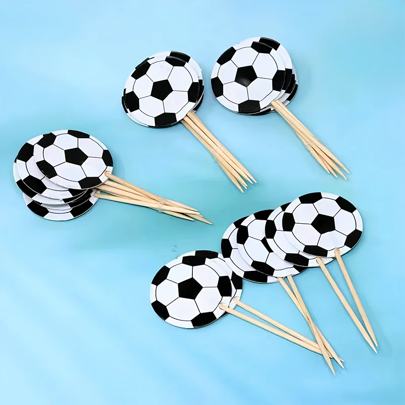 24/48 stücke Fußball Kuchen Dekoration Fußball Cupcake Topper Fußball Thema Kuchen Topper Kinder Geburtstag Party Supplies