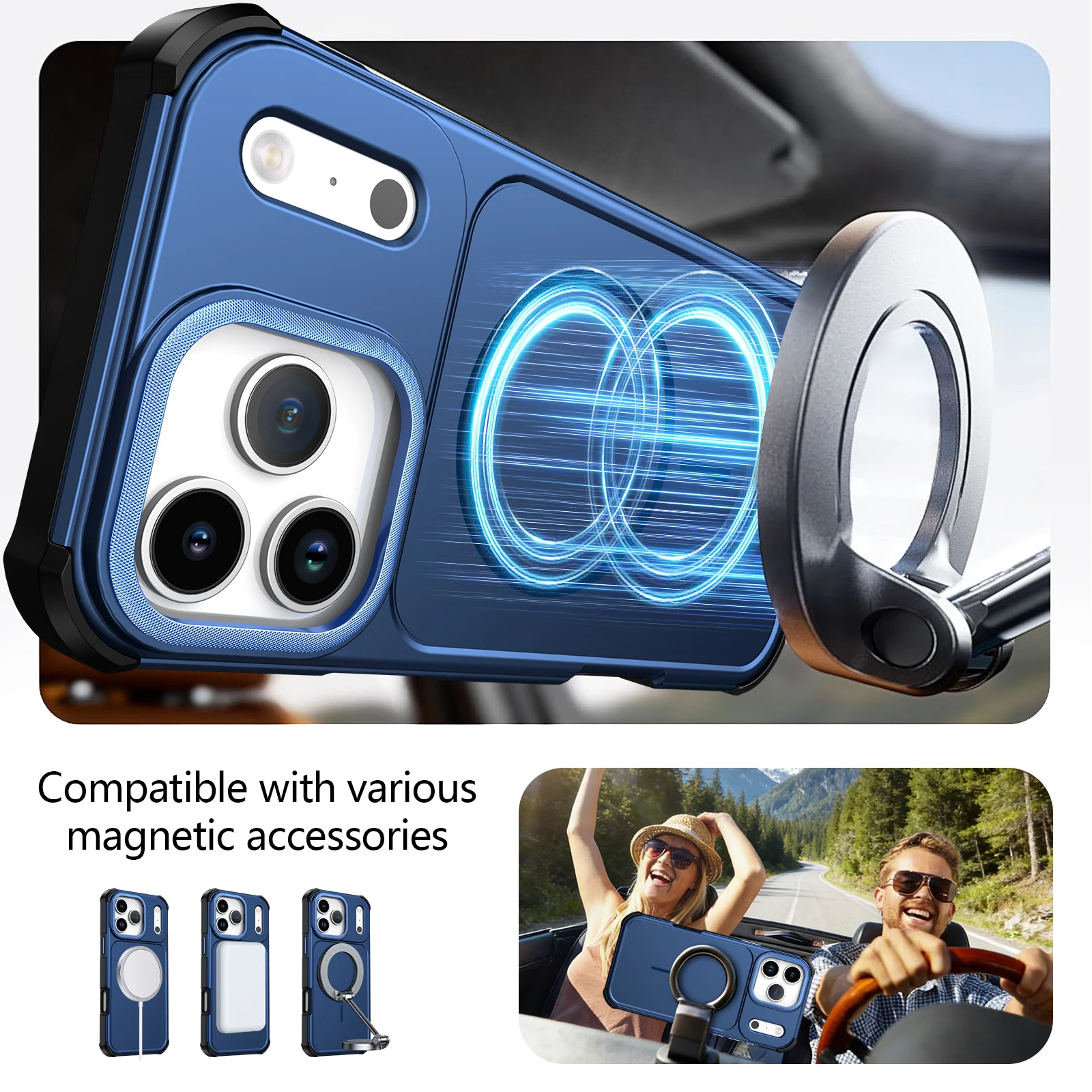 Matte Armor Shockproof Heavy Duty Magnetic Phone Case with MagSafe Compatibility