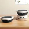 1.2L Folded Electric Cooking Pot Portable Multicooker Travel Rice Cooker Split Hot Pot 304 Stainless Steel Electric Skillt 500W 1