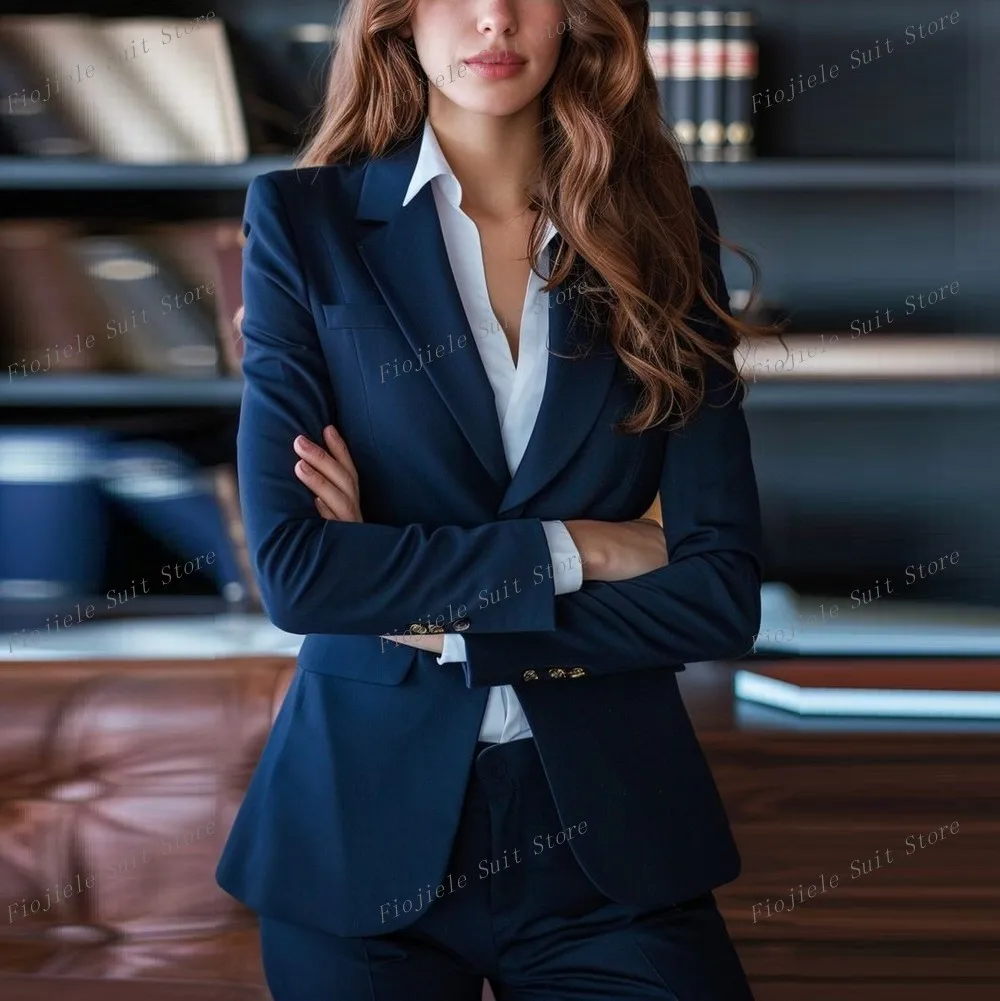 

Navy Blue Women Suits Lady Formal Business Tuxedos Mother Wedding Party Special Occasions Ladies Two-Piece Set Jacket Pants