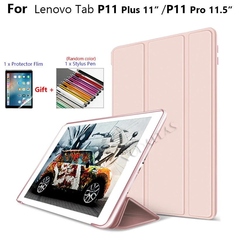 Tri-Fold Tablet Protector Smart Leather Tri-Fold Sleeve For Lenovo Tab P11/P11 Plus/P11 Pro Anti-Fall Case Kit