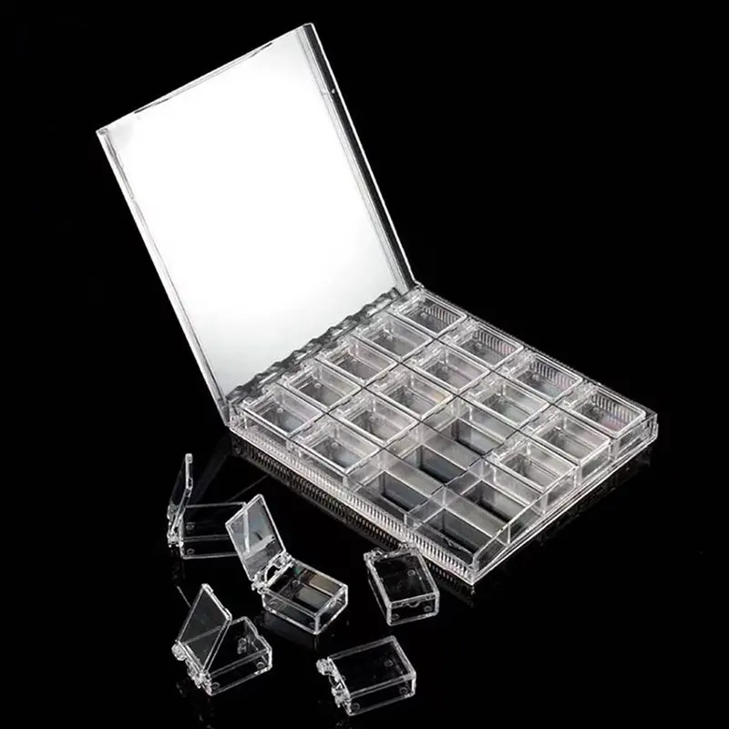 36/64 Grids Nail Storage Box Art DIY Jewellery Transparent Empty Acrylic Charms  Organizer for Nail Charm Rhinestone Magnet Cover - AliExpress