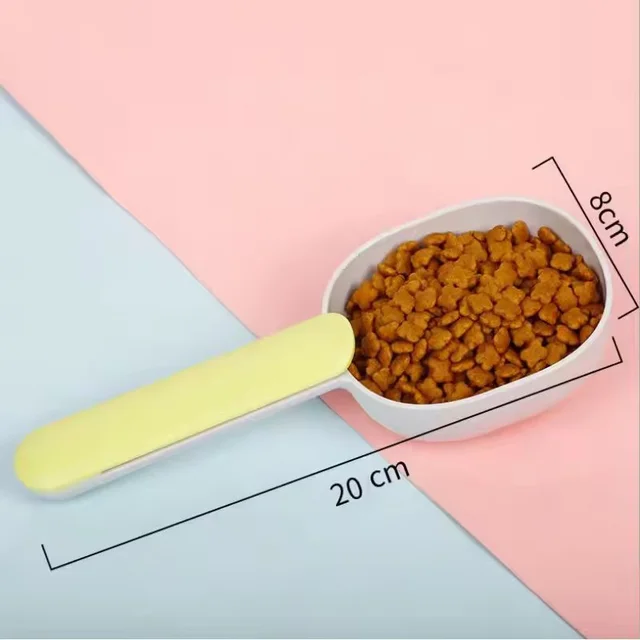 Pet Food Scoop With Clip Handle Multi - Purpose Pet Supplies Food Spoon Dog Cat Food Shovel Portable Thickened ABS Pet Scoop 6