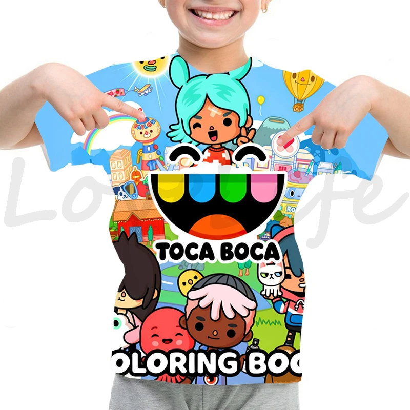 thumbnail image 1 of Camiseta con estampado 3D del juego Toca Life World, camiseta de manga corta de verano para niñas y niños, ropa para niños, camisetas para niños, camiseta de anime, 1 of 5