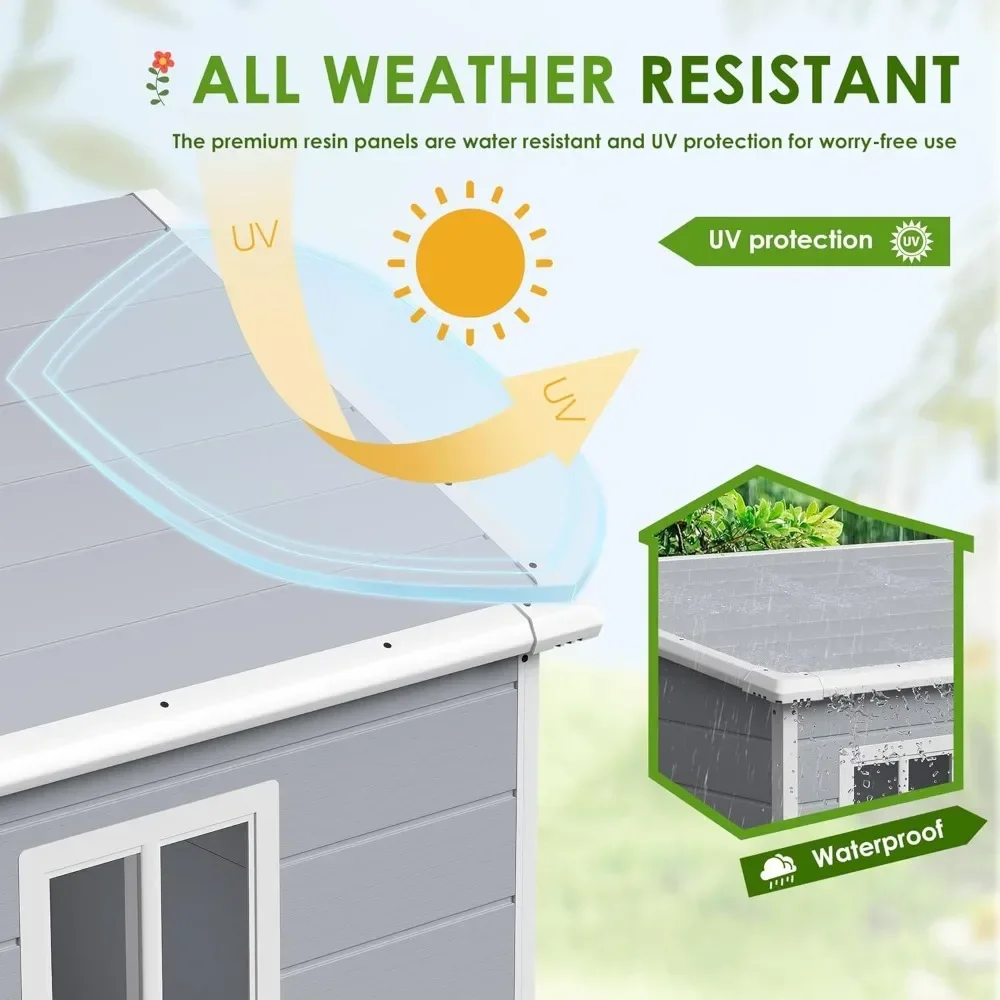 6 x 4 FT Resin Outdoor Storage Shed 5