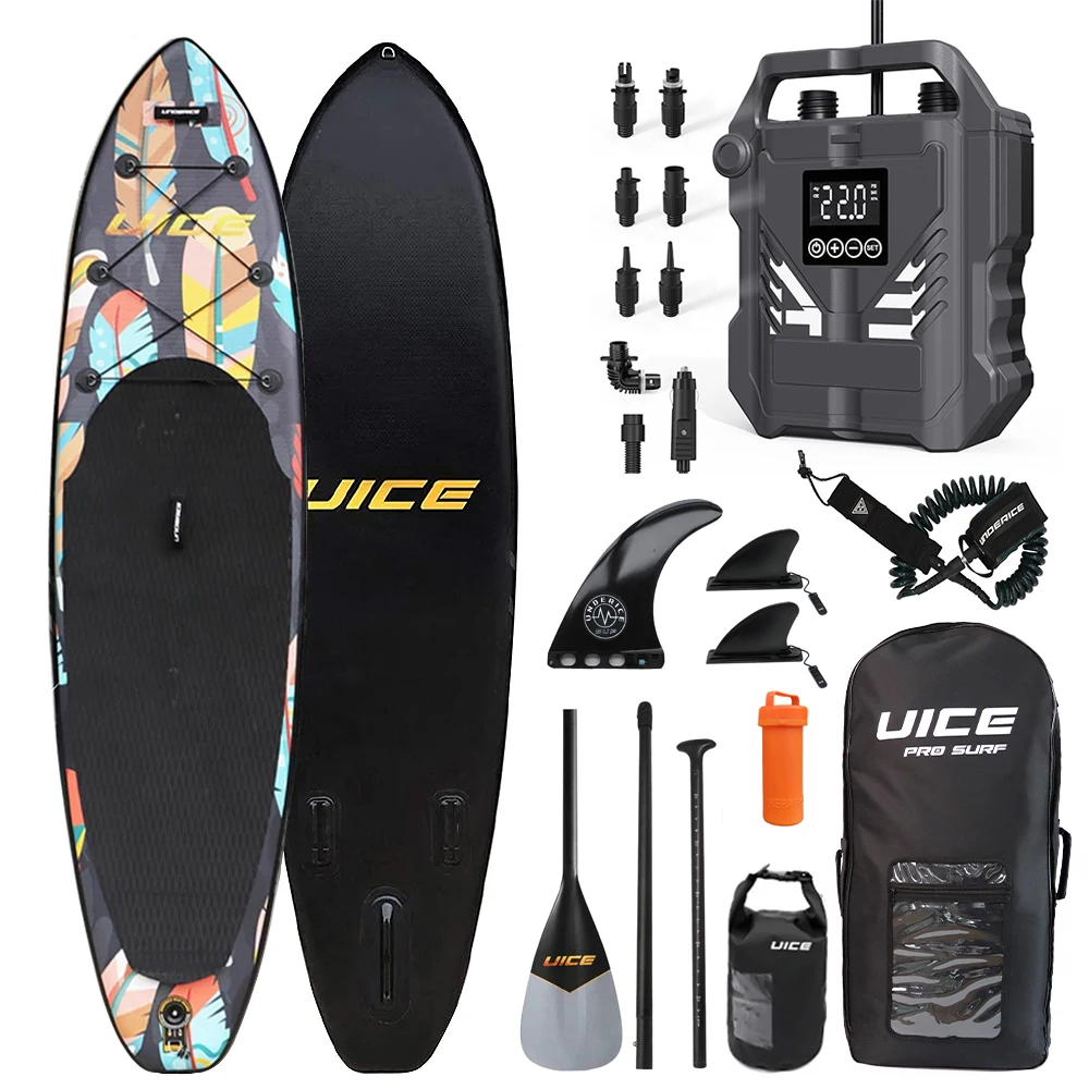 

10.6-11.6" SUP Board with Electric Pump Surf Bag Surfing Board Inflatable Stand Up Paddle Board Non-Slip Standing Longboard