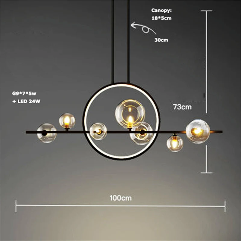 Nordic Designer Bubble Ball Dining Table Chandelier Restaurant Living Room Bar Creative Personality Glass Lighting Fixtures chandelier light Chandeliers