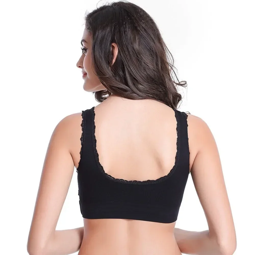 Sports Bras for Women Seamless Lace Cross Front Side Buckle Lounge