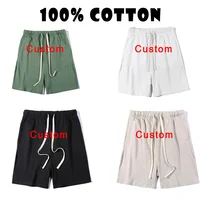 DIY LOGO Custom Fashion Style 100% Cotton Hip Hop Streetwear Fashion Shorts Man Summer Beach Running Shorts Men'S Street 1