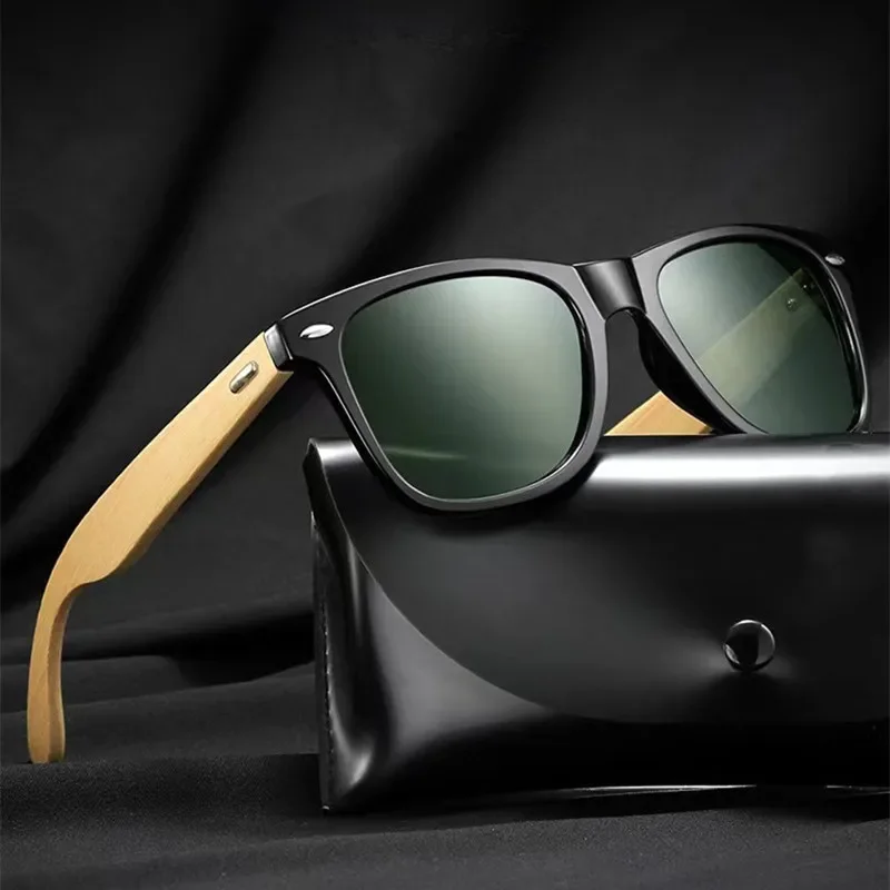 lentes polarizadas gafas de sol hombre bambu