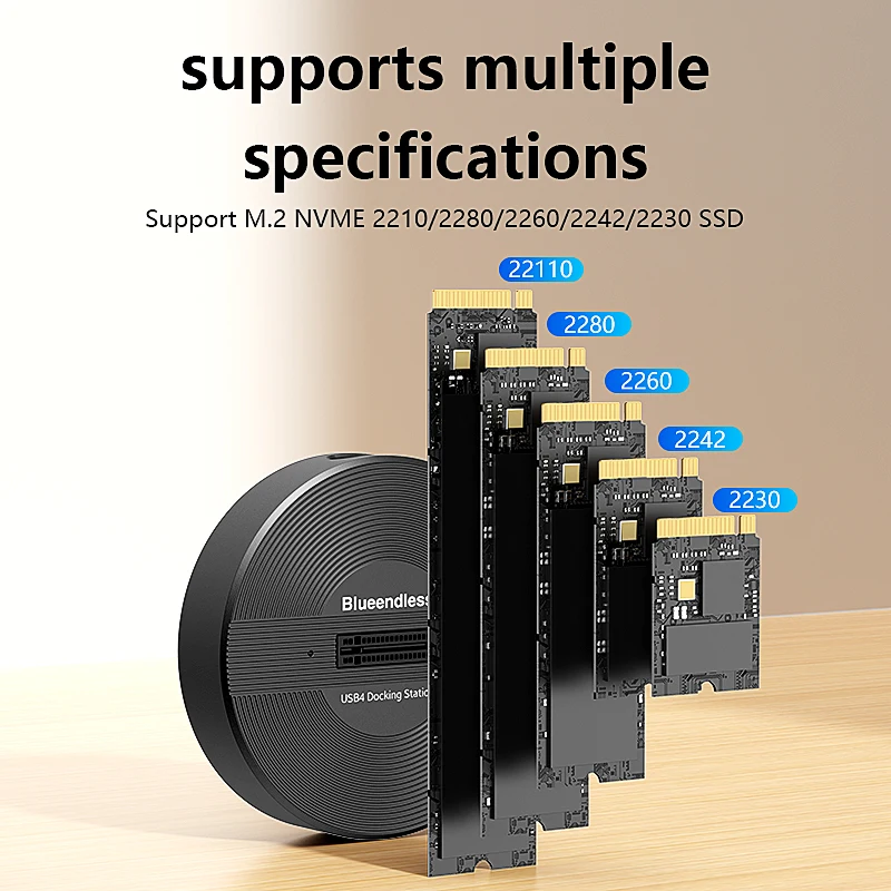 M.2 NVME SSD Docking Station 40Gbps High Speed Transfer External Compatible Thunderbolt 4/3 USB4.0 hdd docking station