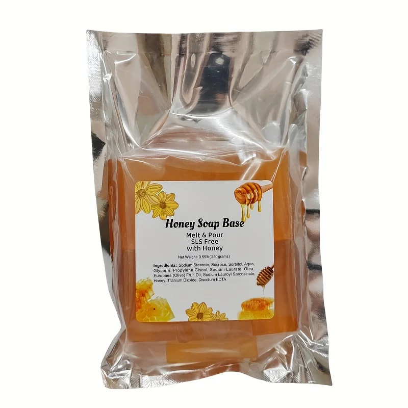 250g Honey Melt and Pour Soap Base, DIY Handmade Soap, Moisturizing Premium Glycerin Soap Base for Making, , SLS Free