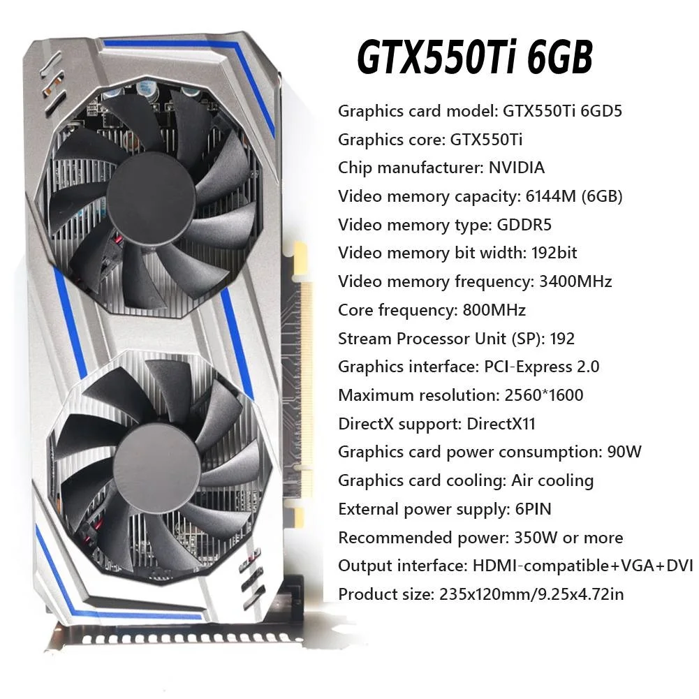 good pc graphics card Gaming Graphic for NVIDIA GTX750Ti 650Ti 4G 550Ti 8G/6G/4G/2G/1G 128bit GDDR5 Computer Graphic Card HDMI-Compatibl Video Cards good pc graphics card