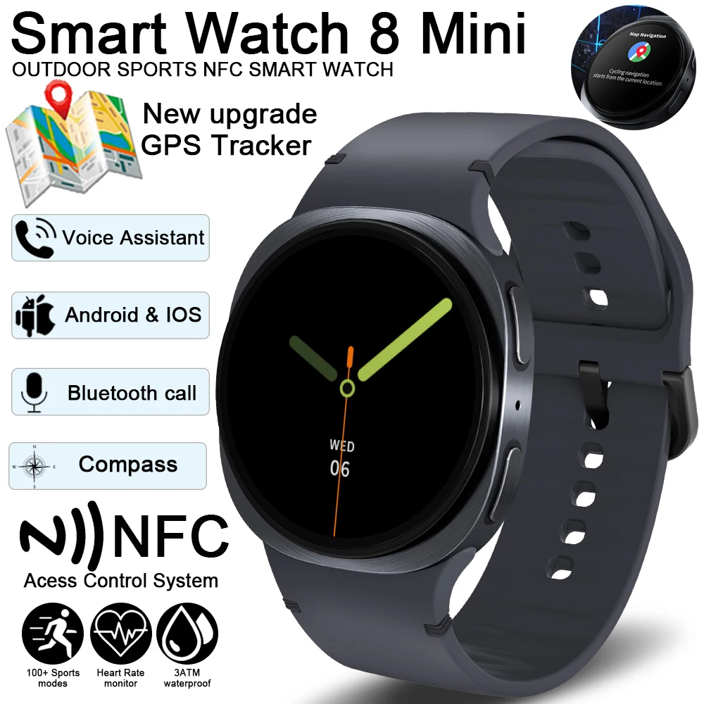 2025 Watch GPS Track Smart Watches For Men Women Sport Heart Rate Bluetooth Call NFC IP68 Waterproof Compass Smartwatch 8 Mini