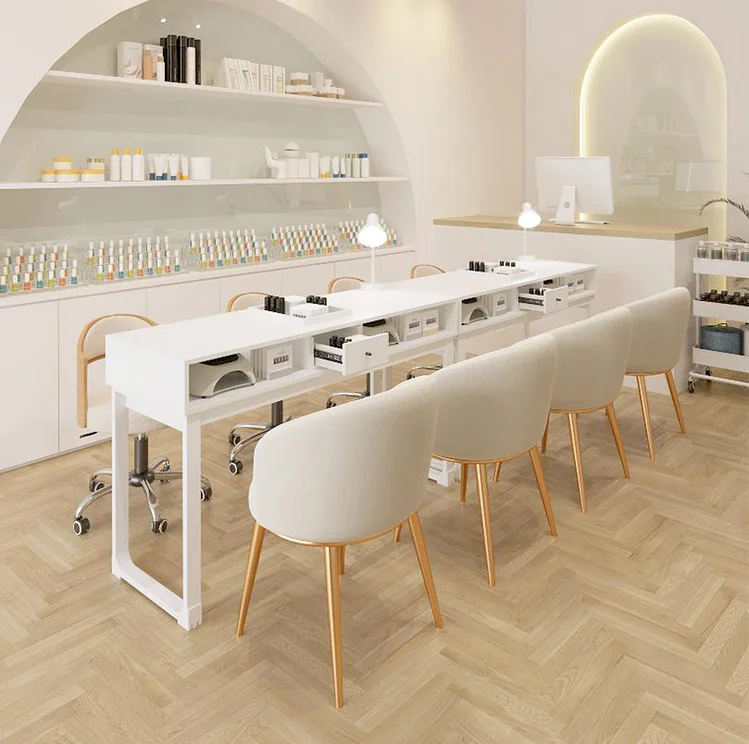 Description Picture 6 of itemNail enhancement tables and chairs, Japanese style, single and double person, solid wood with drawer, economic type