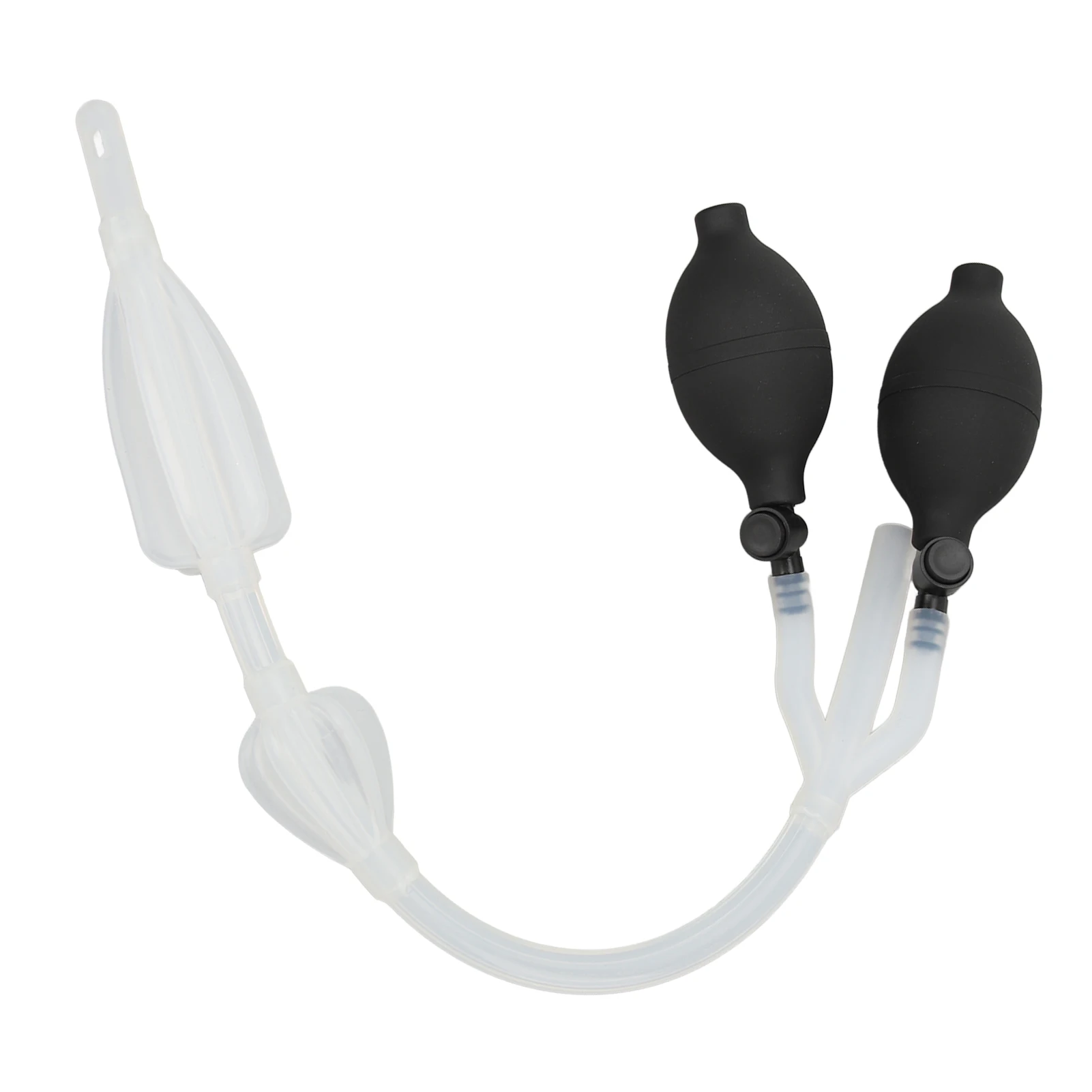 Enema Bulb Dual Side Openings Anti Backflow Double Bulb Alleviate Constipation Enema Douche Bulb Ergonomic for Health Care