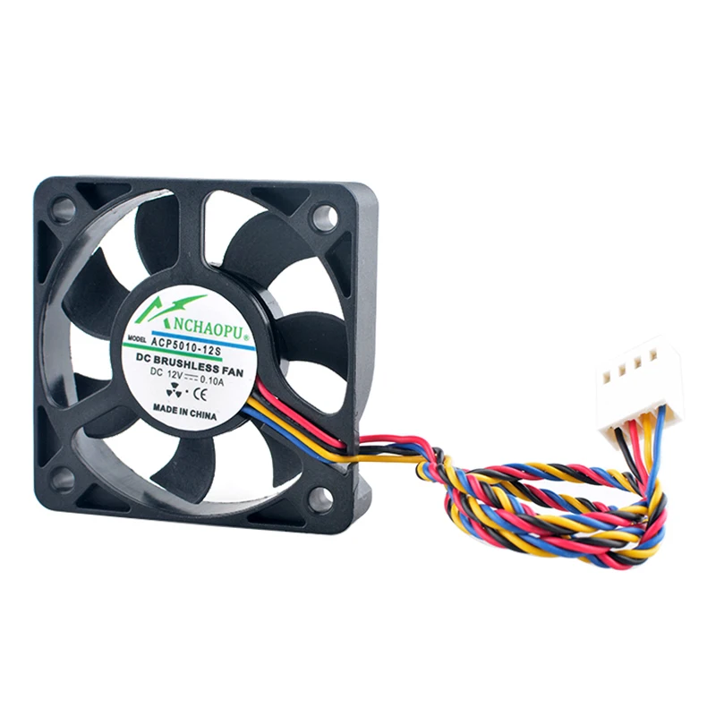 ANCHAOPU ACP5010-12S ACP5010-12PWM 5cm 50x50x10mm 50mm fan DC12V 0.10A 4pin Quiet cooling fan For chassis CPU