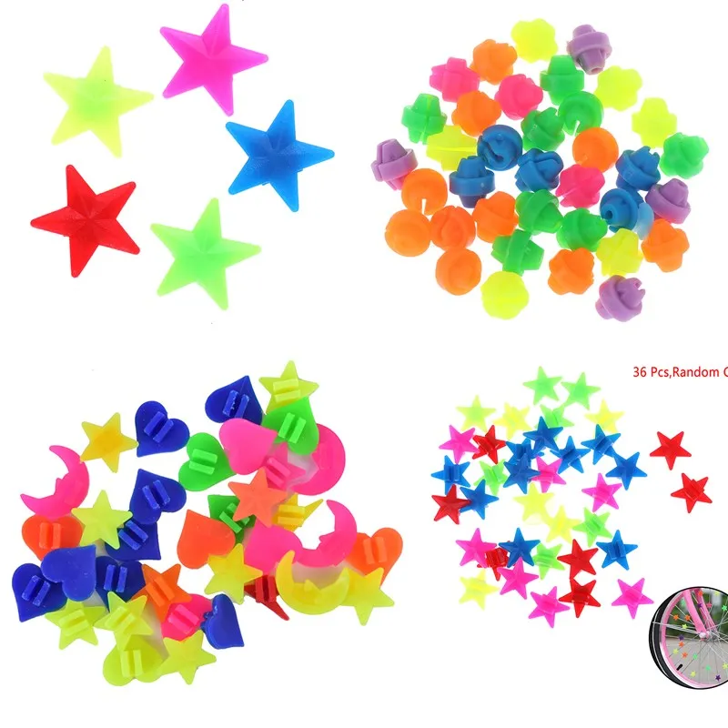 Bicycle Parts Bike Accessories Bicycle Wheel Beads Bicycle Wheel Spoke Colorful Plastic Bead Multi Color Children Clip Decoration baby Bike kid Cycling Accessories