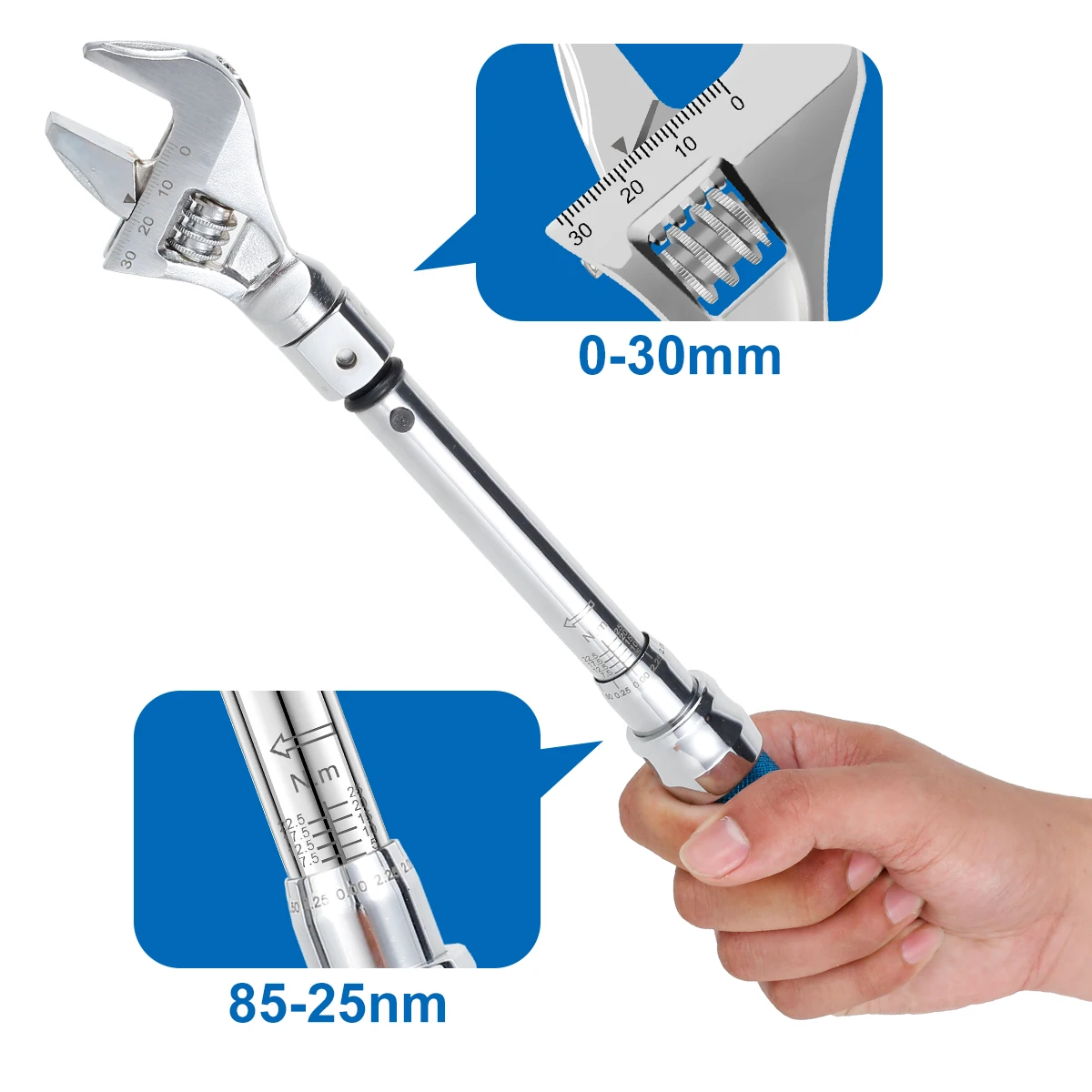 Open End Torque Wrench Interchangeable Head: 1-1/4 Drive