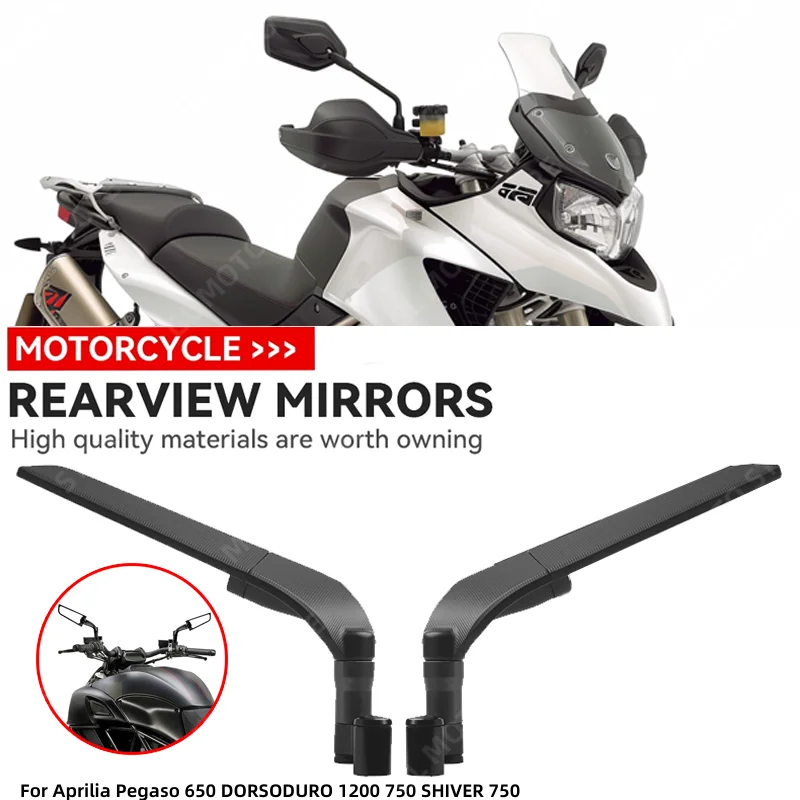 오토바이 윈드 윙 사이드 백미러, 조절식 회전 액세서리, Aprilia Pegaso 650 DORSODURO 1200 750 SHIVER 750