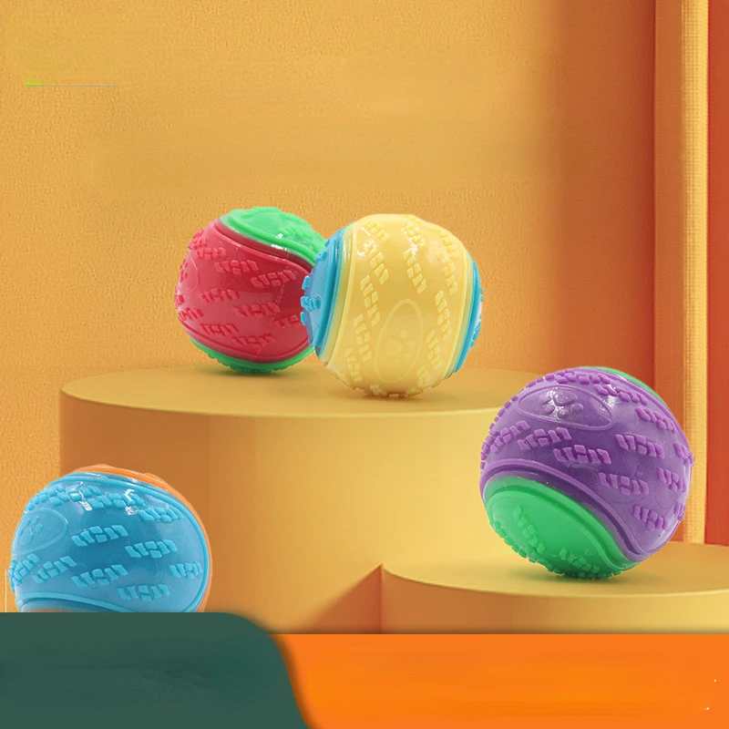 

Dog Squeaky Toys Balls Strong Rubber Durable Bouncy Chew Ball Bite Resistant Puppy Training Sound Toy Teeth Clean Pet Supplies