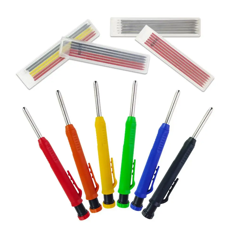 

Solid Carpenter Pencil Mechanical Pencils Deep-hole Carpenter's Movable Pen Woodworking Construction Pencil Marker Refill