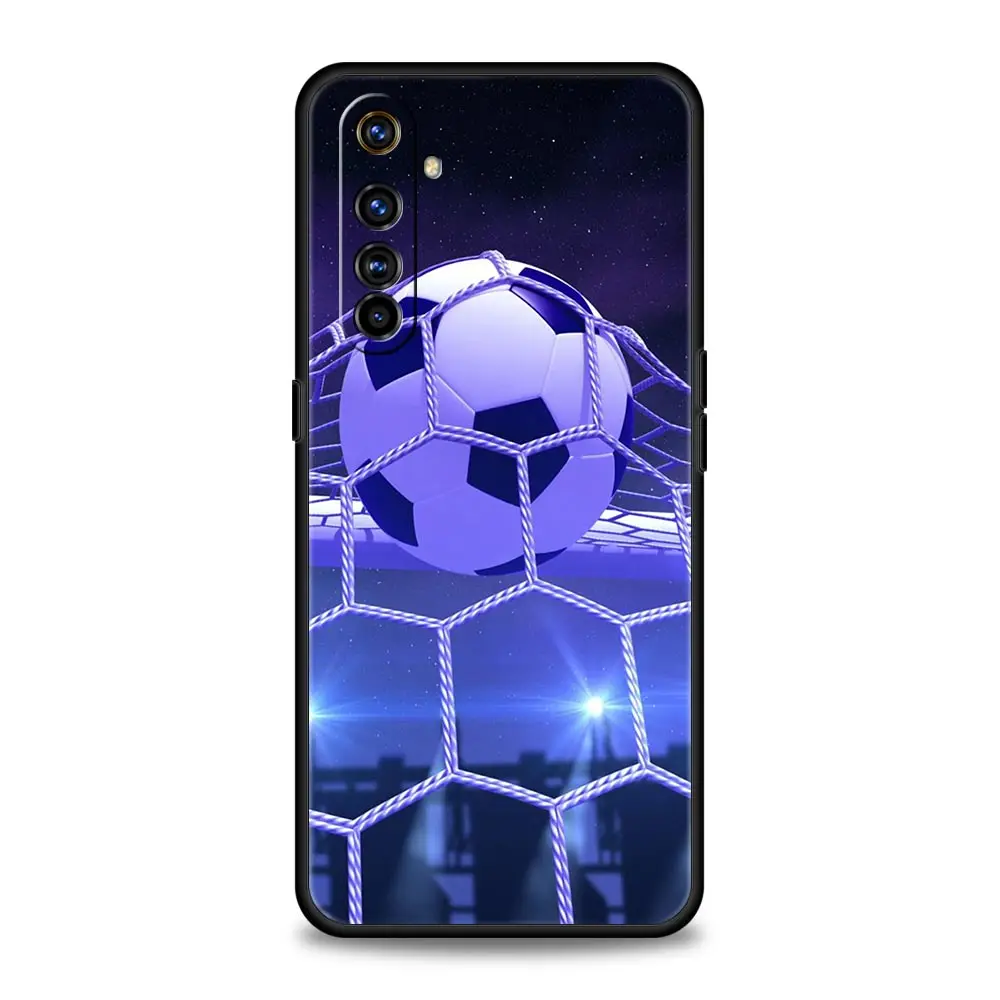Durable Football-Themed Soft Phone Case with Black Cover