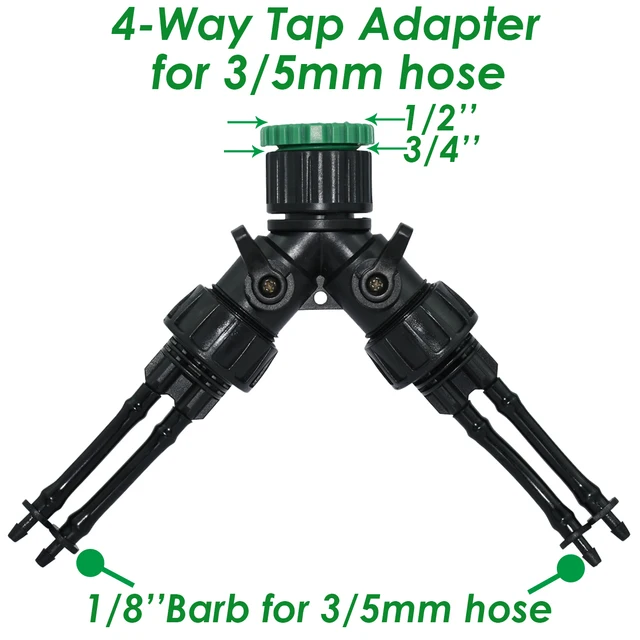 Kesla Tap Adapter Gyors Csatlakozók Barb 2-Utas Vagy 4-Utas 3/5 Mm-Es Tömlőkert-Öntözővíz-Elosztóhoz 1/8 ' Csőszerelvényekhez - Image 2