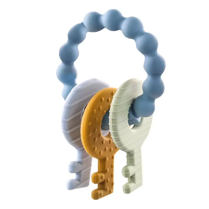 

Teething Toys Keys Choking-Proof Teething Keys Silicone Teether Ring Stuff For Relieve Gum Ache Boy And Girl