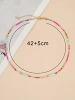 Go2boho-Colliers perlés Boho pour femmes, arc-en-ciel coloré, été, bohème, perle mixte, cristal, colliers de présidence, tour de cou, bijoux de plage 5