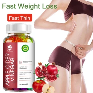 Lukaree Pomegranate Apple Cider Vinegar Gummies Balancing Cholesterol & Blood Sugar Levels Detox Digestion Burning Fat Lose Fat