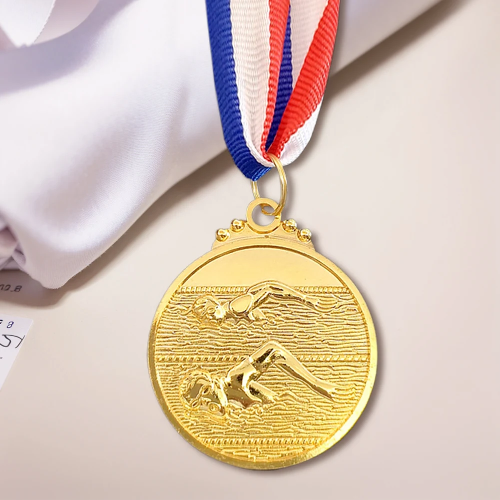 5cm Swimming Medal Sports Rewards with Neck Ribbon Competition Awards 1st/2nd/3rd Place Medals for Competitions Party Race