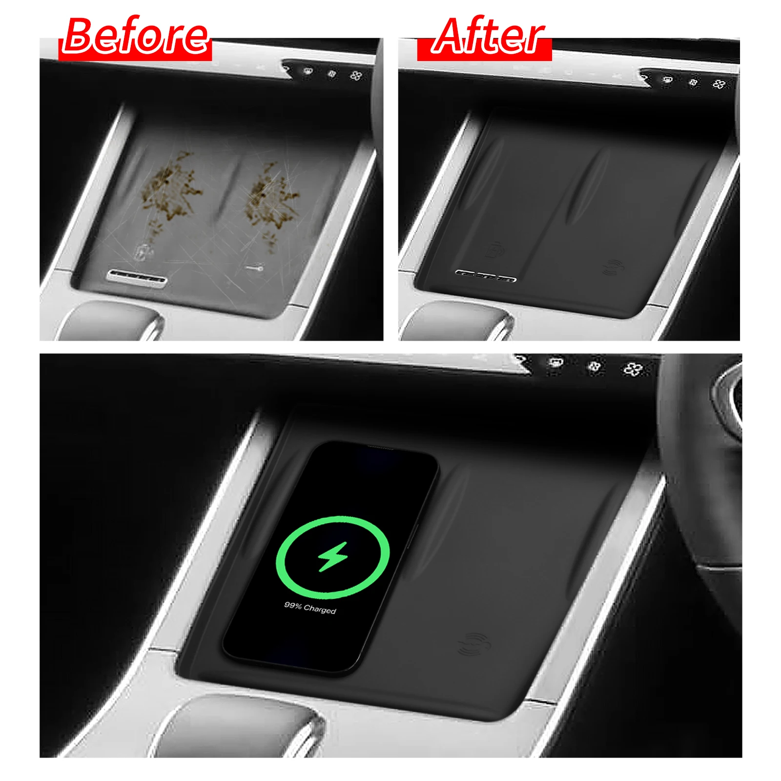 for Chery OMODA 5 C5 Fuel 2022-2025 Car Anti-Slip Pad Silicone Wireless Charger Anti Dirt Pad Accessories 3
