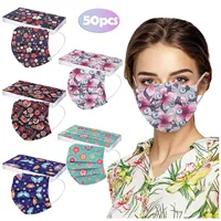 Adult  Women Man  Disposable Face Mask Industrial 3ply Ear Loop 50pc Mask Mascarillas Desechables Disposable Mouths Covers 1