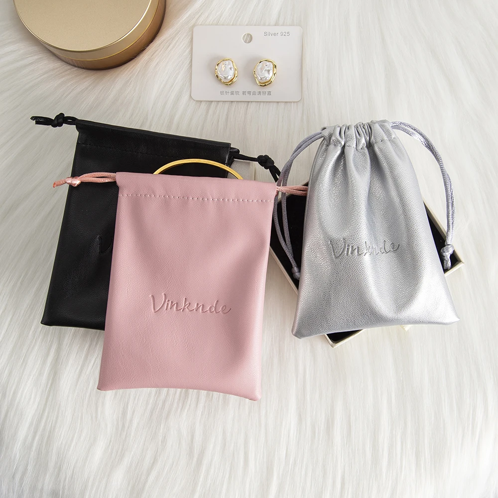 Personalisierte PU-Leder Geschenktasche Schmuckbeutel mit Kordelzug für Ringe, Ohrringe, Halsketten und Armbänder – DIY-Verpackungsorganizer – Detail 16