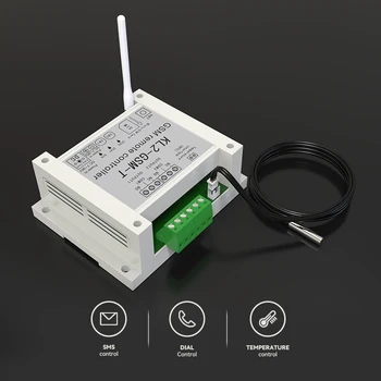 GSM 원격 컨트롤러 스위치 액세스 컨트롤러 2 릴레이 출력, 온도 센서 정전 경고 EU 어댑터