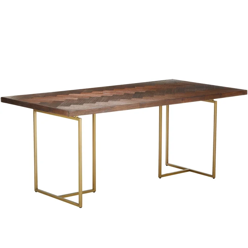 

Скандинавская деревянная сочетание белого вощеного дерева и стула под заказ, роскошная прямоугольная античная мебель в елочку