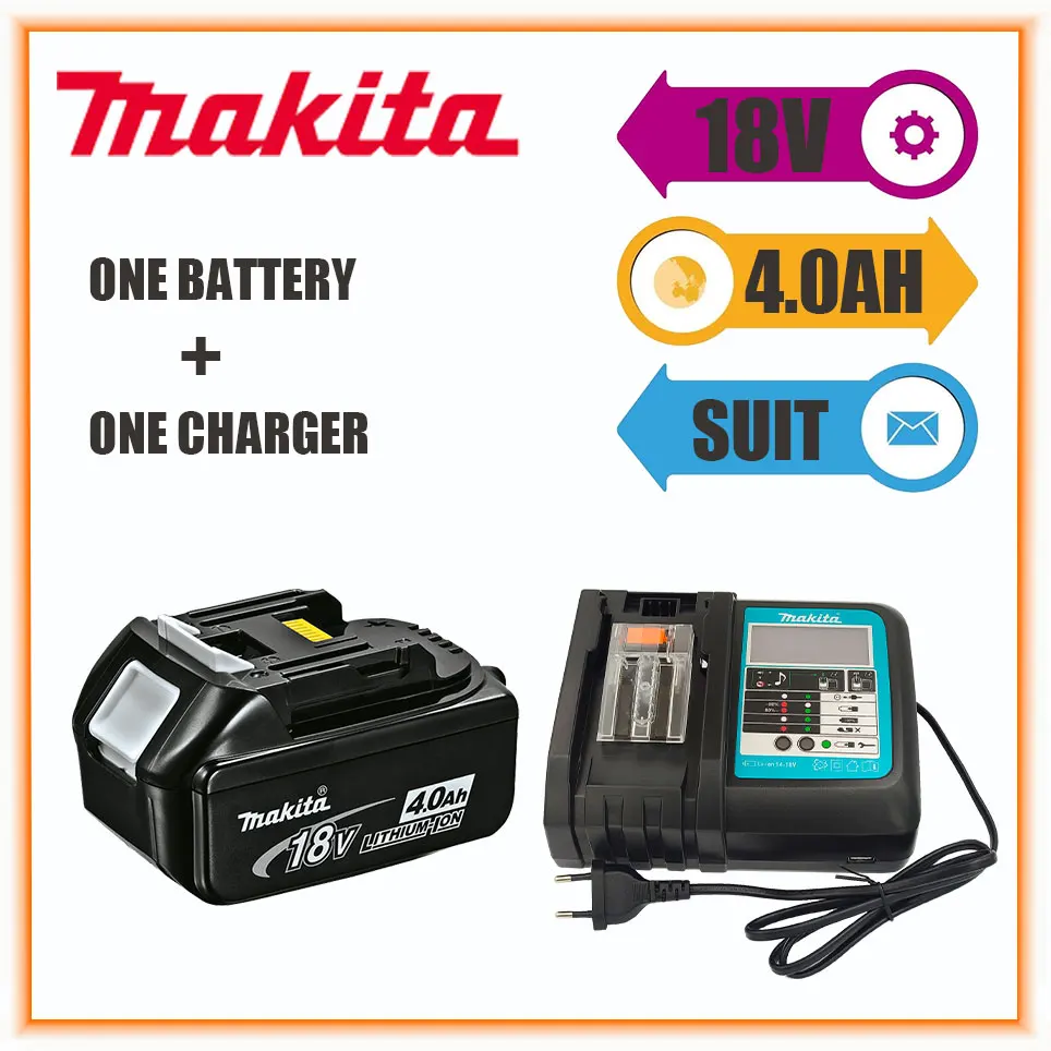 

4000mAh 100% Original Makita 18V 4.0Ah BL1830 Rechargeable Power Tools Battery With LED Li-ion Replacement BL1860B BL1860 BL1850