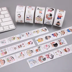 500PCS / Roll Anime Kawaii Crayon Shin-chan Cartoon Graffiti Skateboard Flat Square Seal Stickers Cartoon Stickers Toys