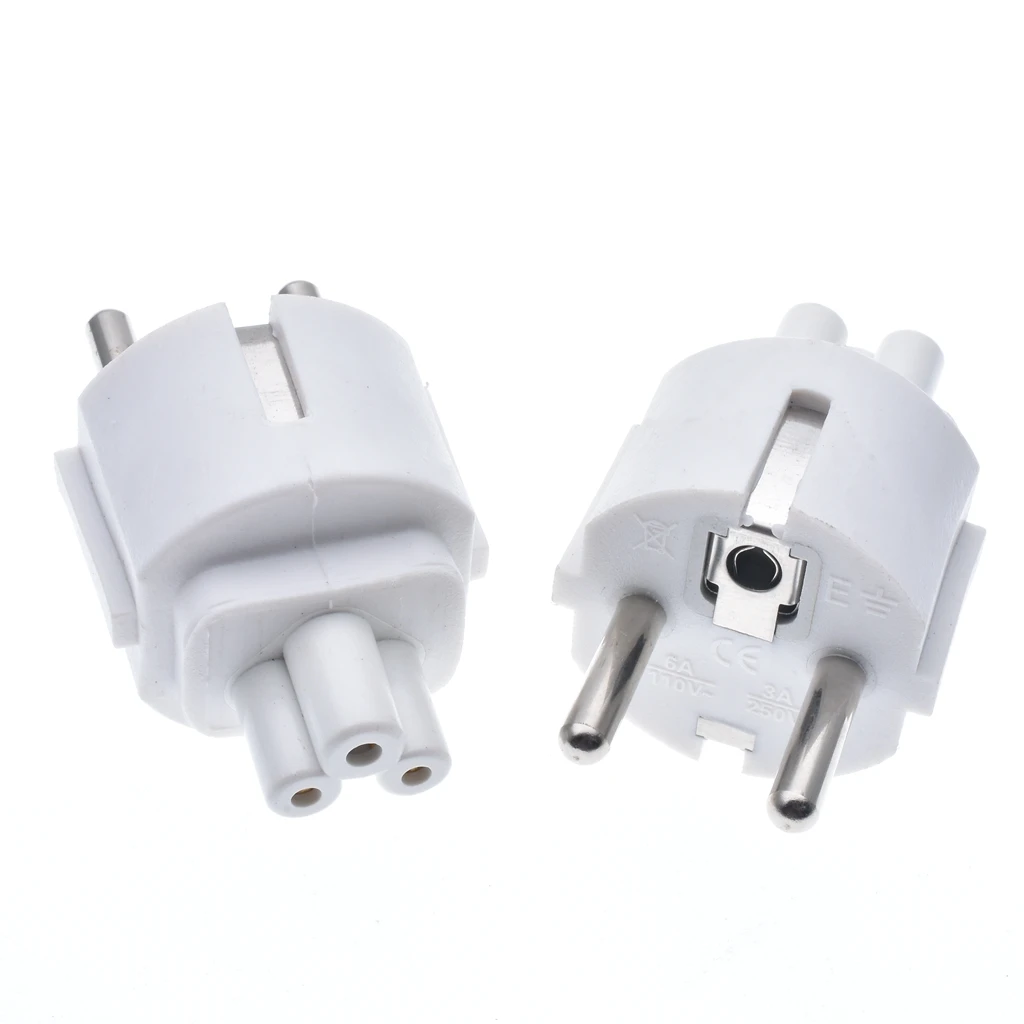 wireless EU Mains Power Cable plug adapter EU PLug to IEC320 C5 Clover Leaf adapter plug for laptop charger 1pcs