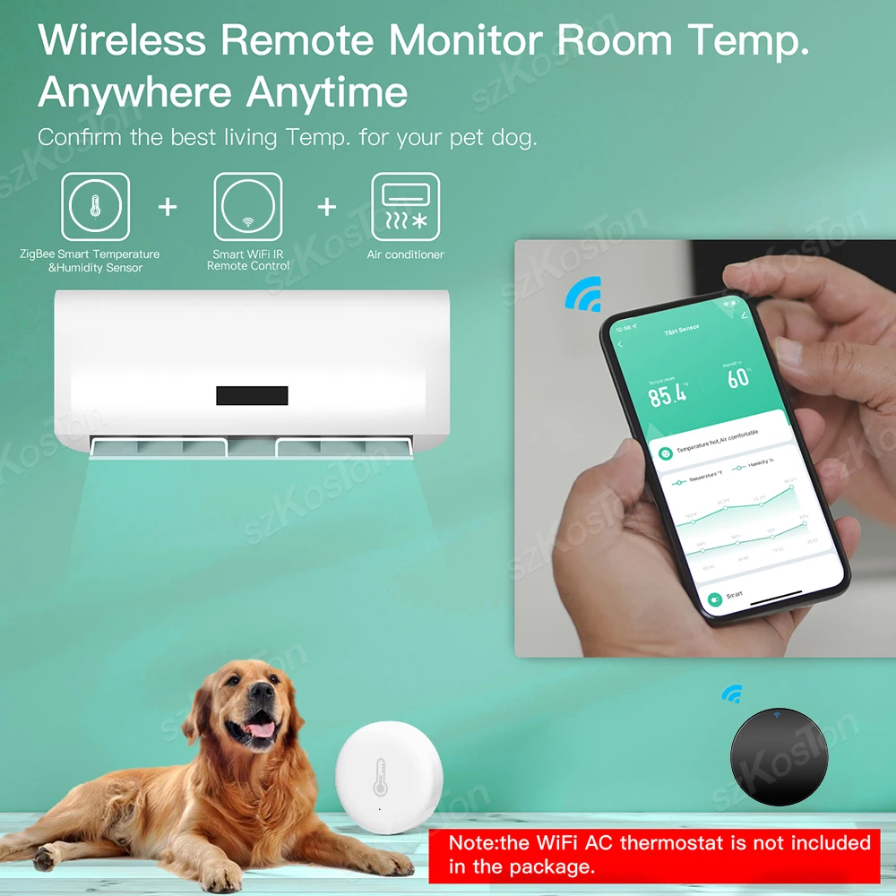 Tuya Smart WIFI Sensore Di Umidà Della Temperatura APP Monor Remoto - Foto 10