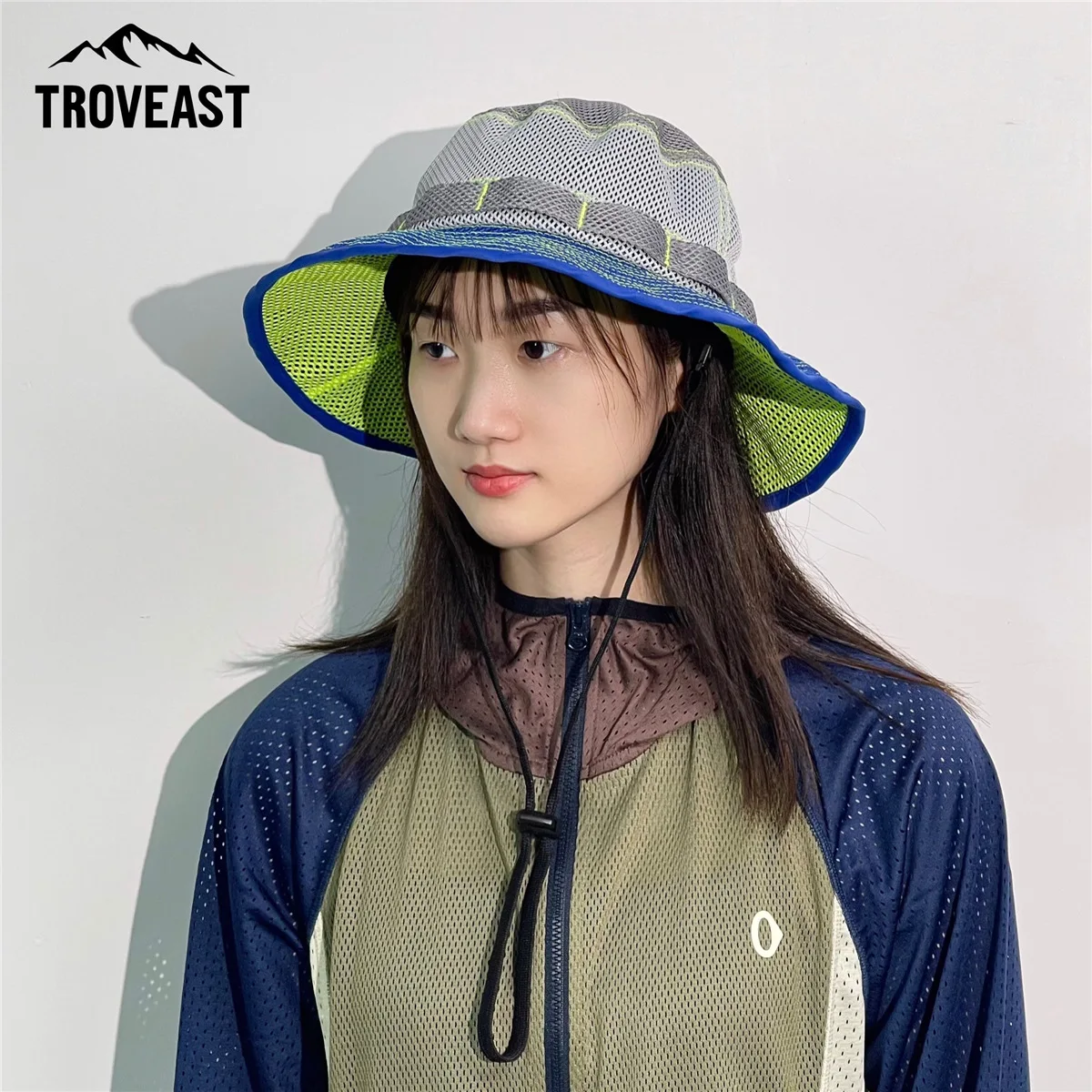 Summer Sports Breathable Mesh Color Blocking Fisherman's Hat Beach Hiking Mountaineering Hat Outdoor Sun Protection Camping