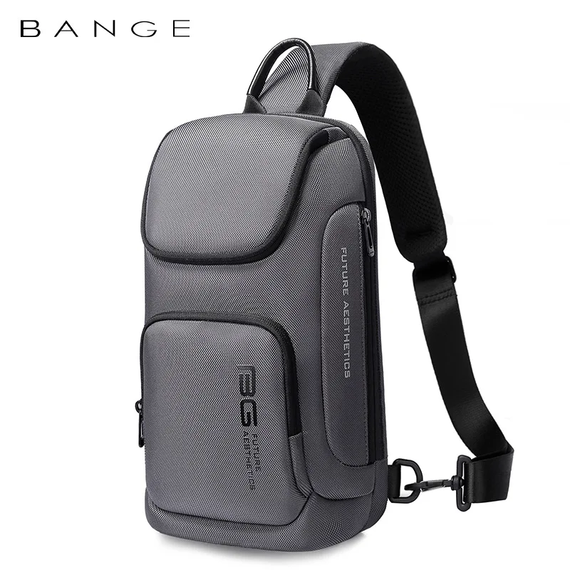 Chest Bags BANGE Large Capacity Men's Messenger Bag Ultralight and Portable Multi Pocket Waterproof Backpack Travel Chest Bag for 9.7" iPad